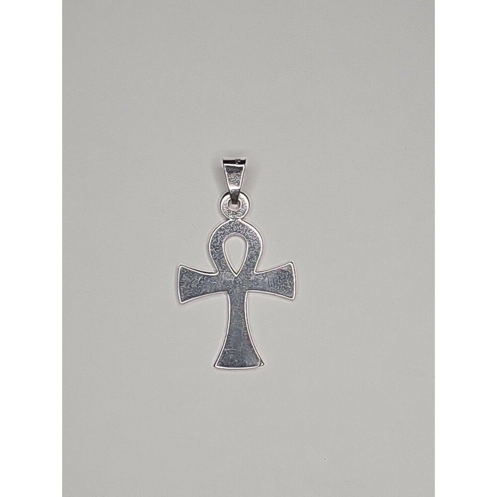 Silver 925 Egyptian Ankh Cross Solid Pendant Charm